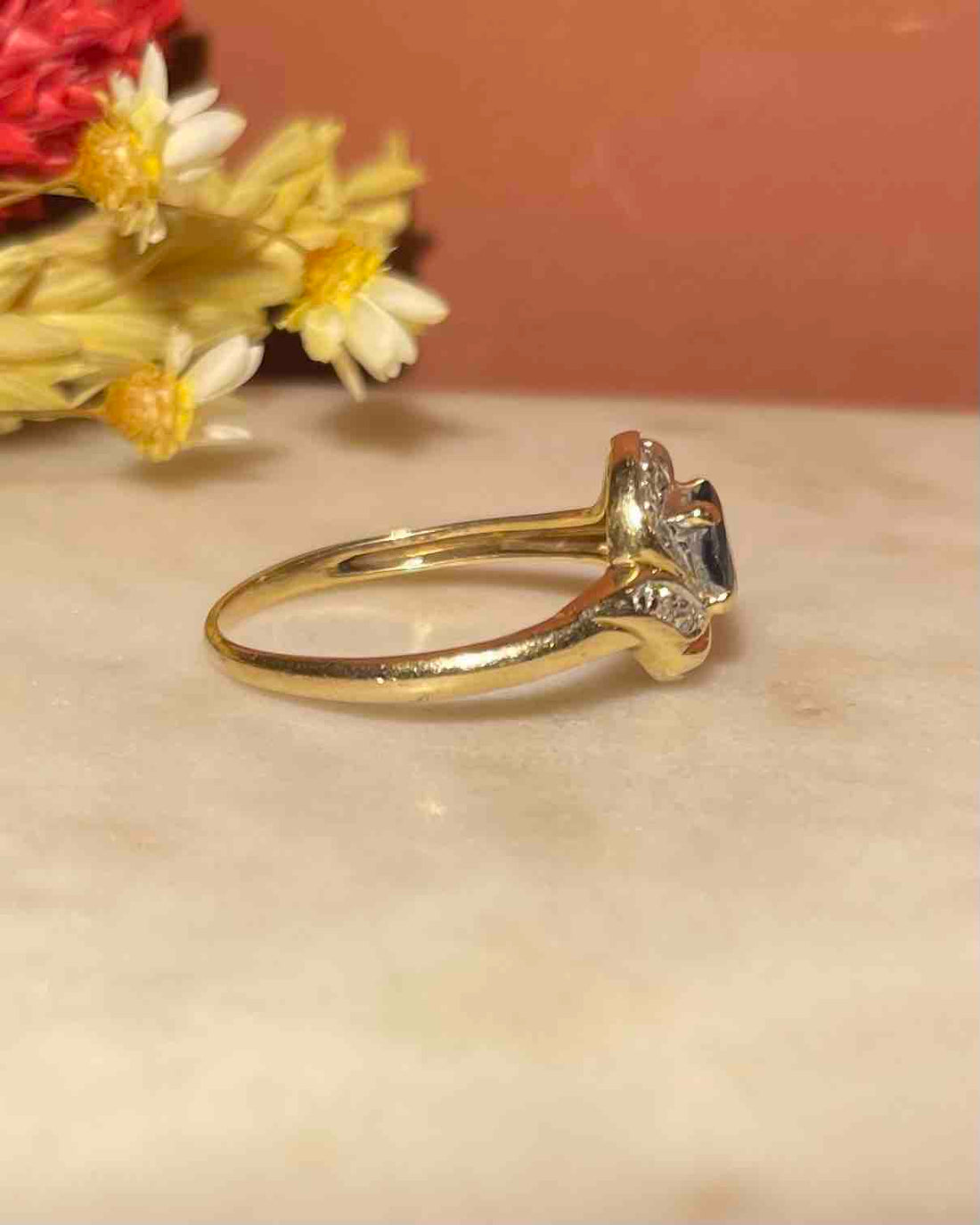 Bague Tourbillon style Art-déco Saphir et Diamants &quot;Margot&quot;