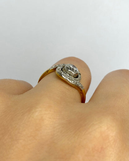 Bague Tourbillon Style Art Nouveau Diamants 0.67 carat "Alexandra" - Elliade Paris