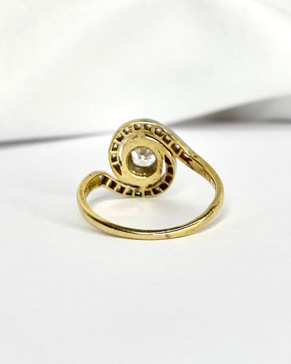 Bague Tourbillon Style Art Nouveau Diamants 0.67 carat "Alexandra" - Elliade Paris