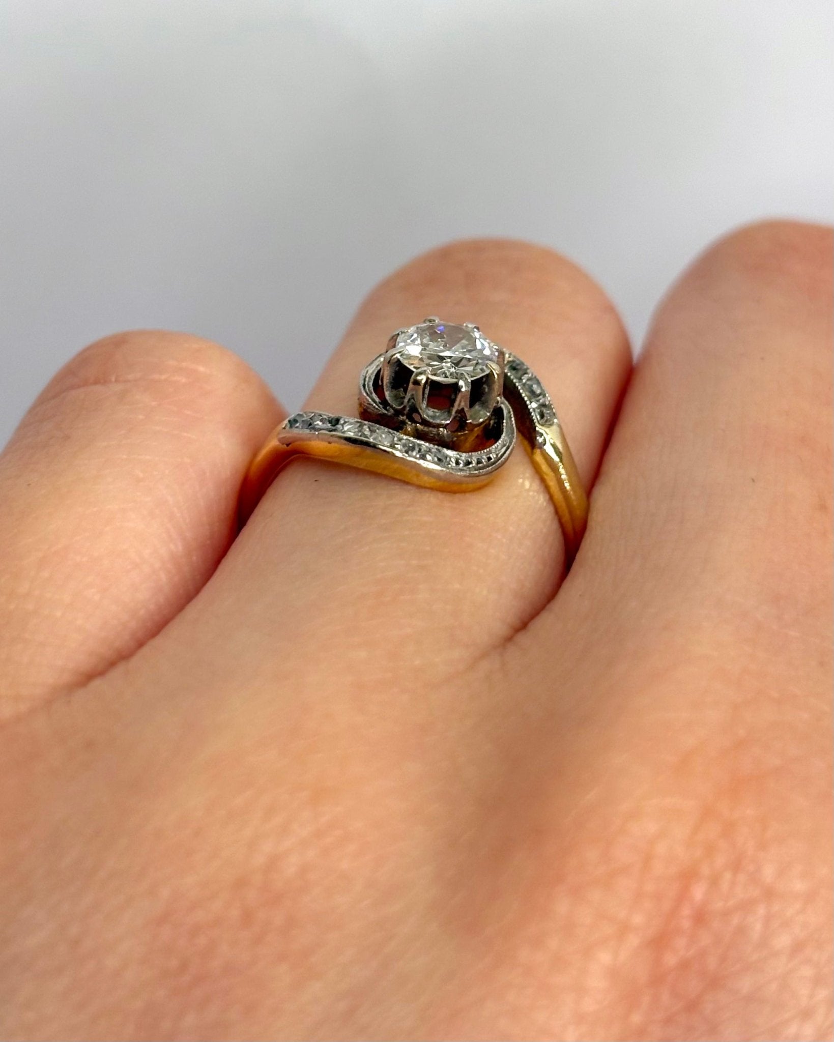 Bague Tourbillon Style Art Nouveau Diamants "Anaëlle" - Elliade Paris