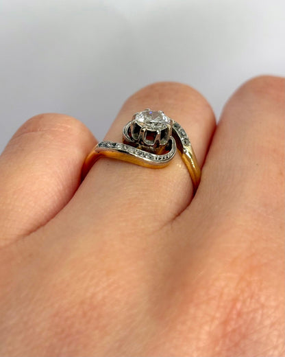 Bague Tourbillon Style Art Nouveau Diamants "Anaëlle" - Elliade Paris