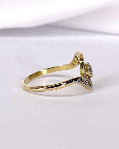 Bague Tourbillon Style Art Nouveau Diamants "Lola" - Elliade Paris