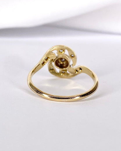 Bague Tourbillon Style Art Nouveau Diamants "Lola" - Elliade Paris