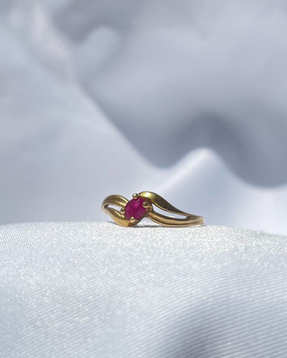 Bague tourbillon vintage rubis &quot;Olivia&quot; - Elliade Paris