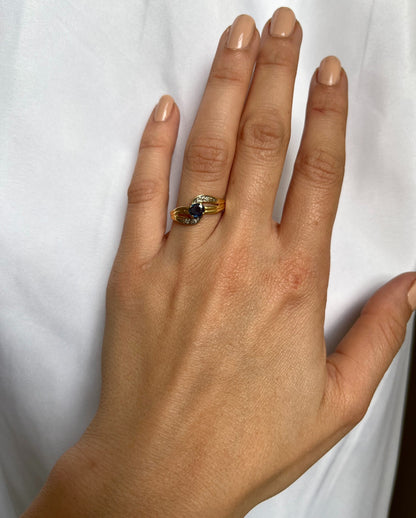 Anillo de zafiro en espiral &quot;Kayla&quot;