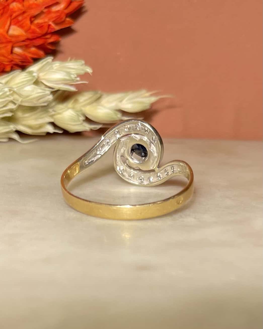 &quot;Lety&quot; Sapphire and Diamond Tourbillon Ring
