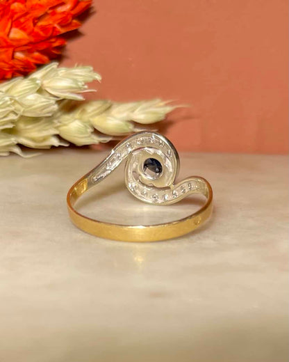 &quot;Lety&quot; Sapphire and Diamond Tourbillon Ring