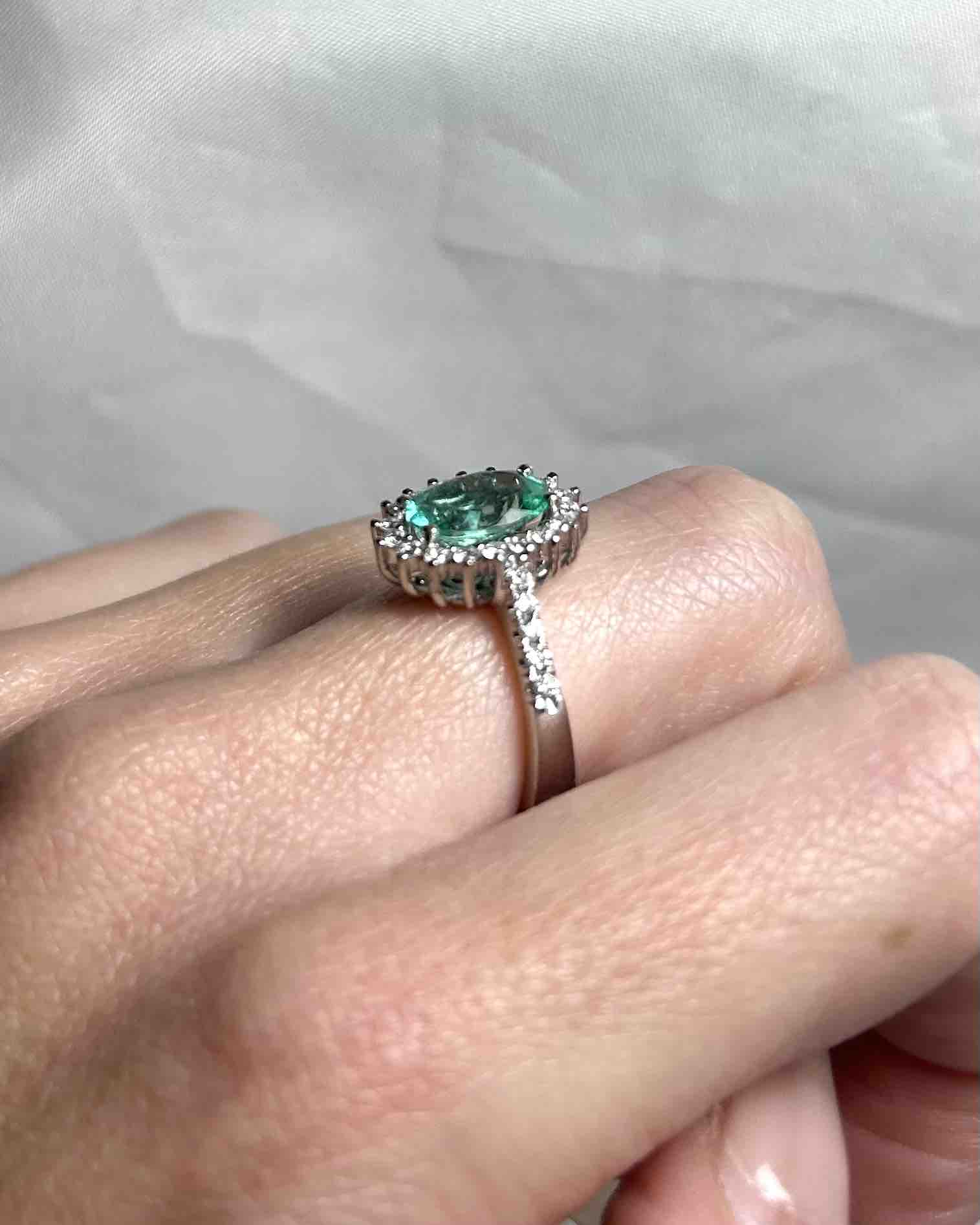 Bague Tourmaline 1.80 carat &amp; Diamants 0.56 carat "Sasha" - Elliade Paris