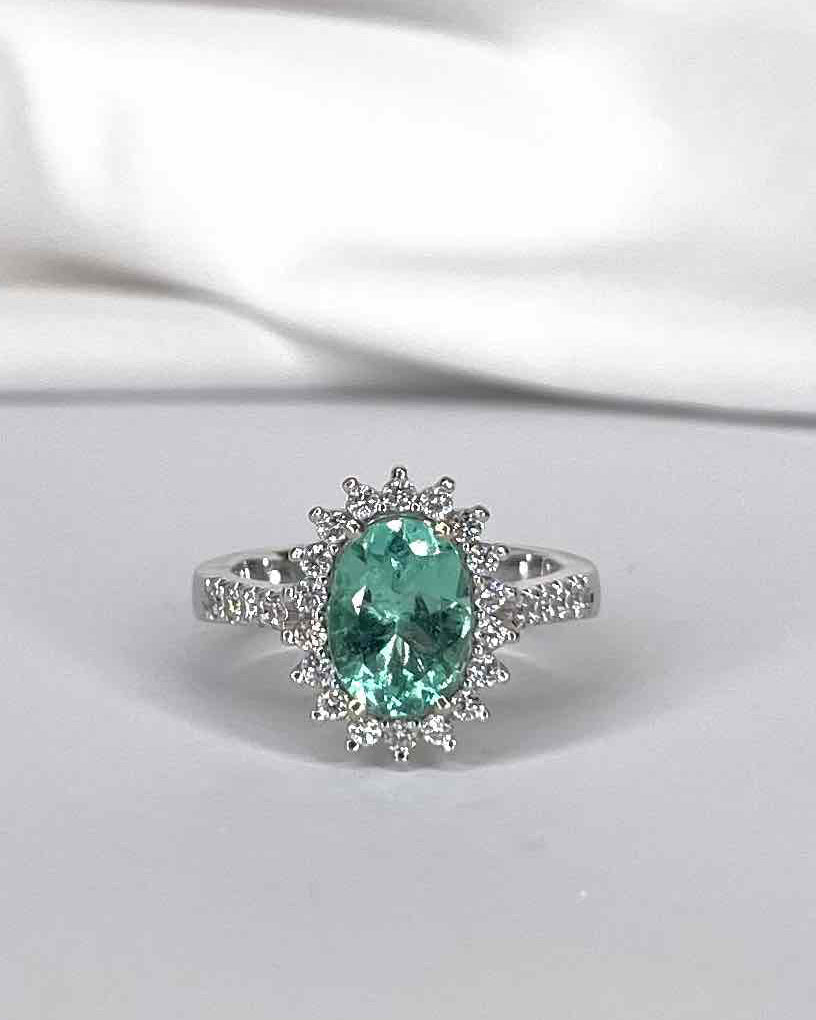 Bague Tourmaline 1.80 carat &amp; Diamants 0.56 carat "Sasha" - Elliade Paris