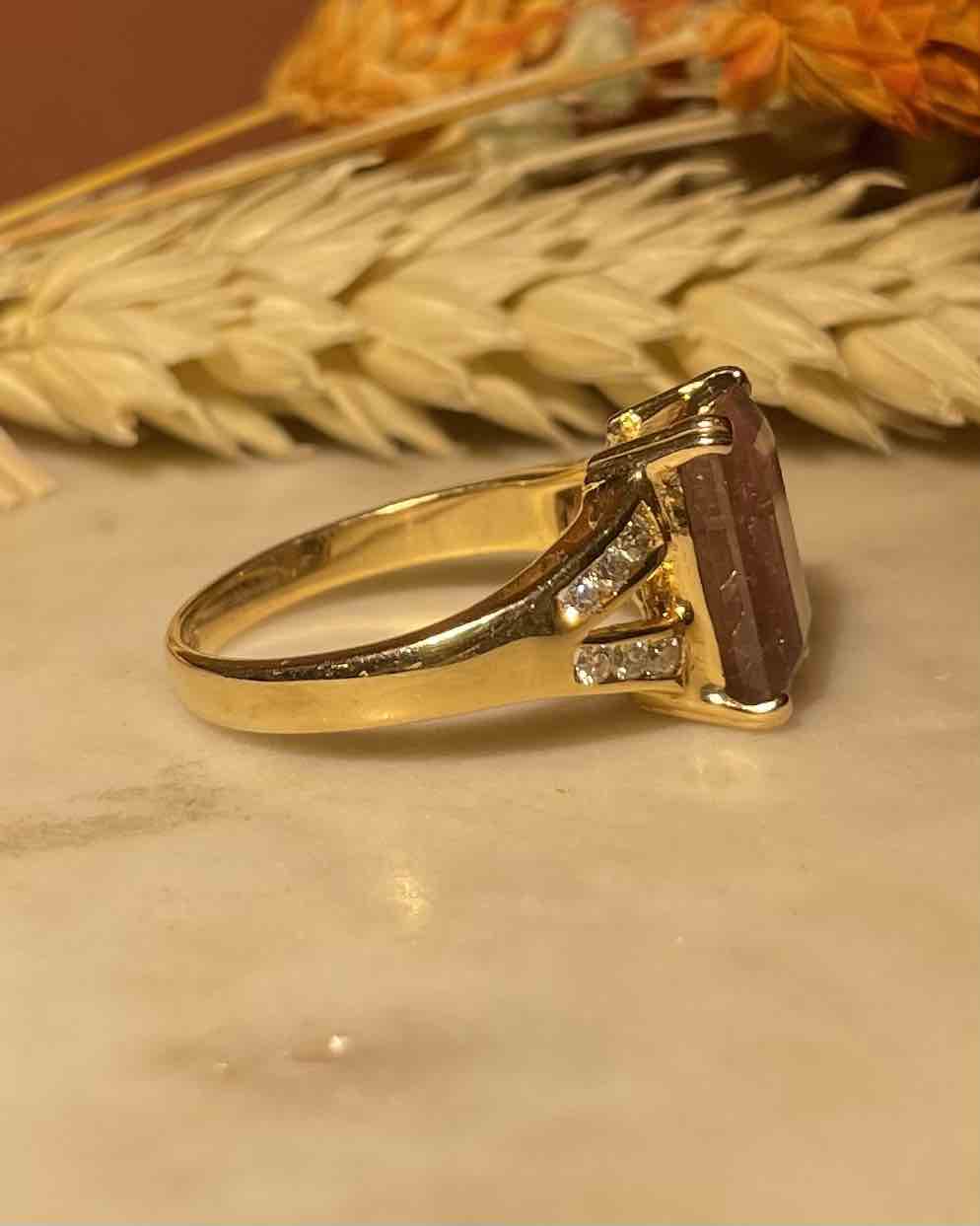 Bague Tourmaline Watermelon 5 carat &amp; Diamants &quot;Calista&quot;