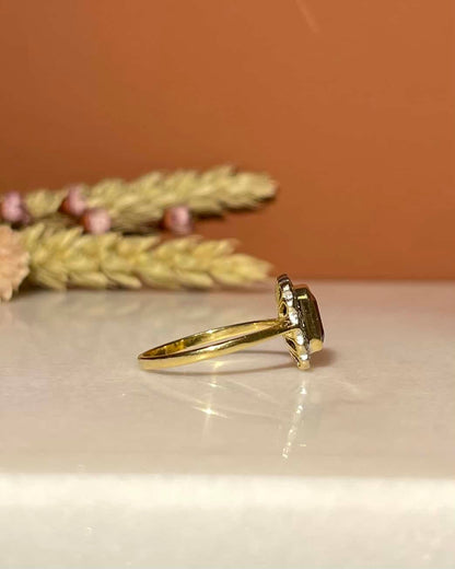 Bague Art-Déco Tourmaline Rose 1.50 carat &amp; Diamants &quot;Gaïa&quot;