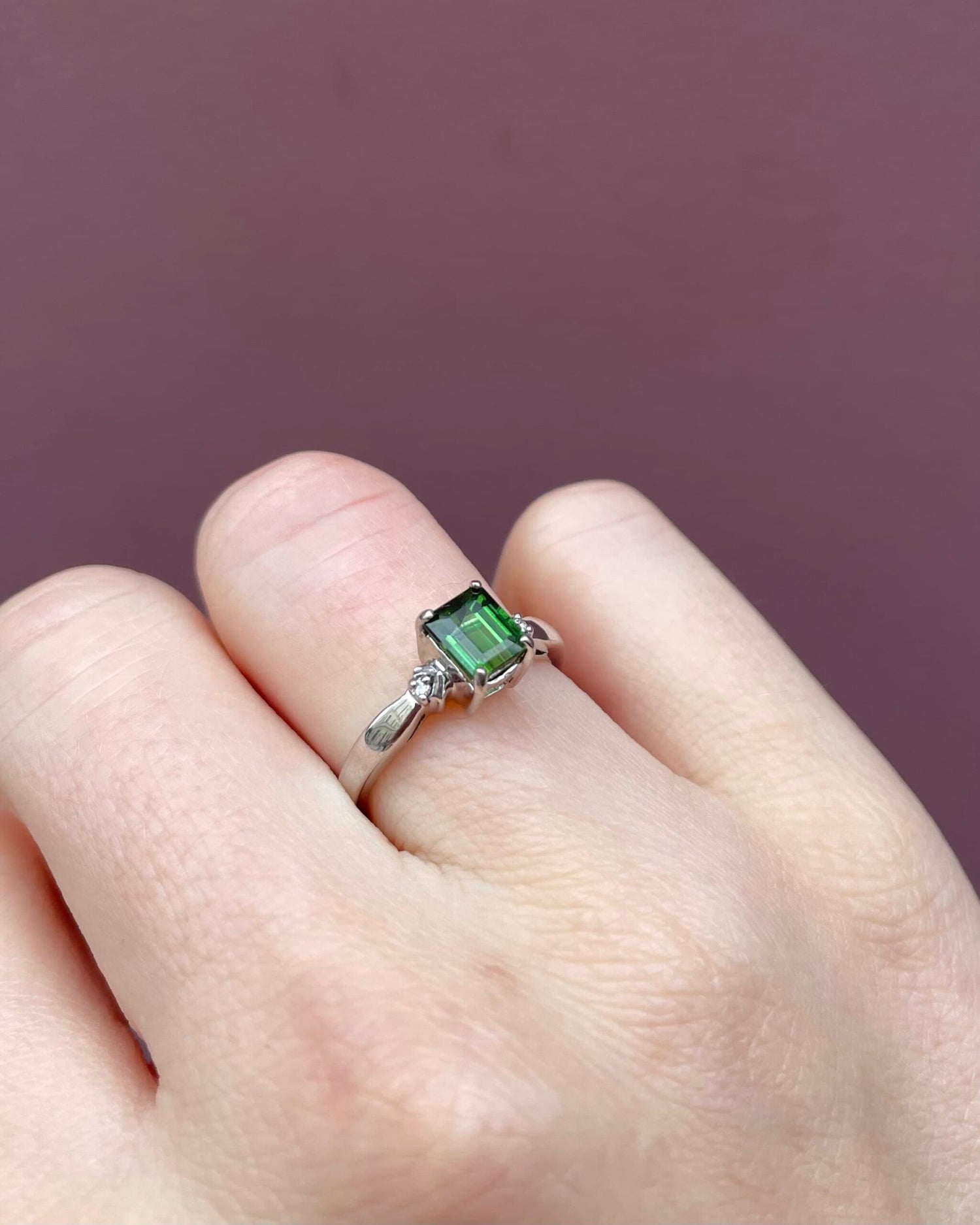 Bague Trilogie Tourmaline 1.10 carat &amp; Diamants &quot;Louanne&quot;