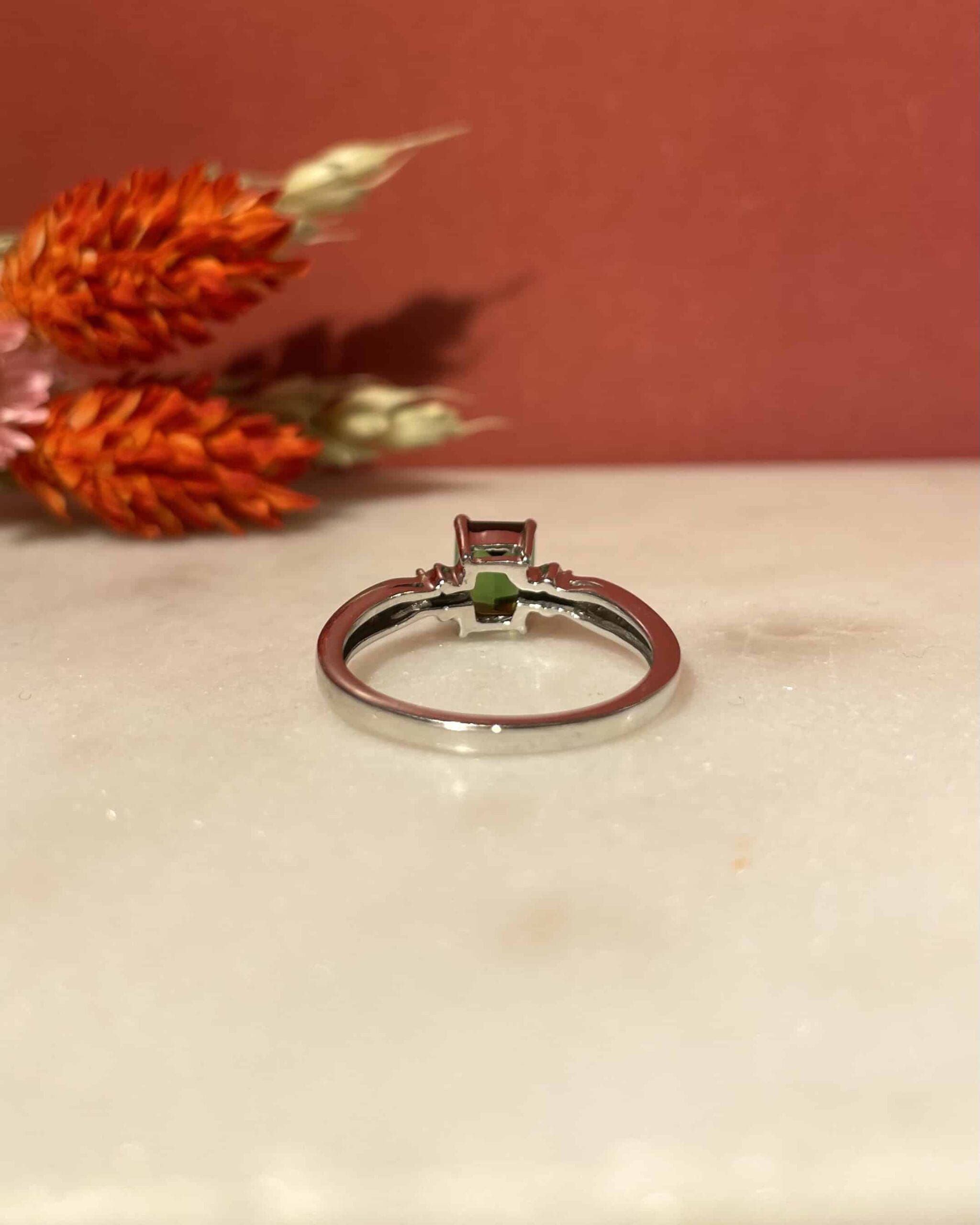 Bague Trilogie Tourmaline 1.10 carat &amp; Diamants "Louanne" - Elliade Paris