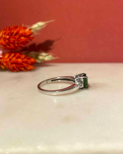Bague Trilogie Tourmaline 1.10 carat &amp; Diamants &quot;Louanne&quot;