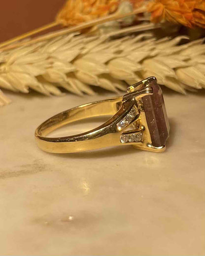 Bague Tourmaline Watermelon 5 carat &amp; Diamants &quot;Calista&quot; - Elliade Paris