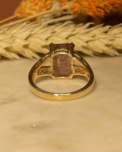 Bague Tourmaline Watermelon 5 carat &amp; Diamants &quot;Calista&quot; - Elliade Paris