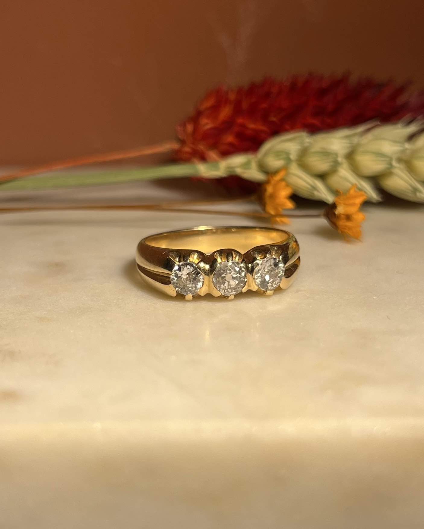 Bague Trilogie 0.70 carat Diamants &quot;Kelia&quot; - Elliade Paris