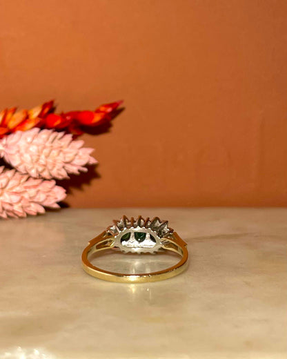 Bague Trilogie 3 Émeraudes &amp; 18 Diamants &quot;Imani&quot; - Elliade Paris