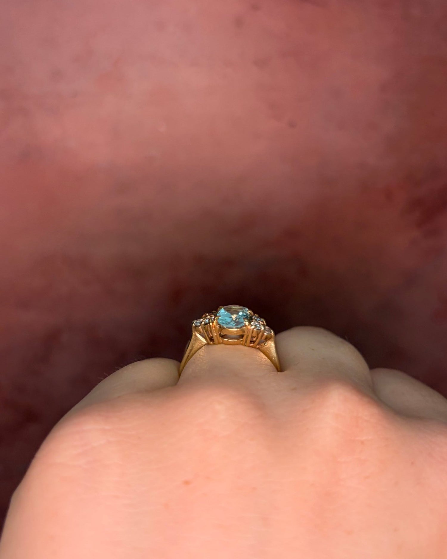 Bague Trilogie Aigue-Marine 0.98 carat &amp; Diamants 0.24 carat "Luana" - Elliade Paris