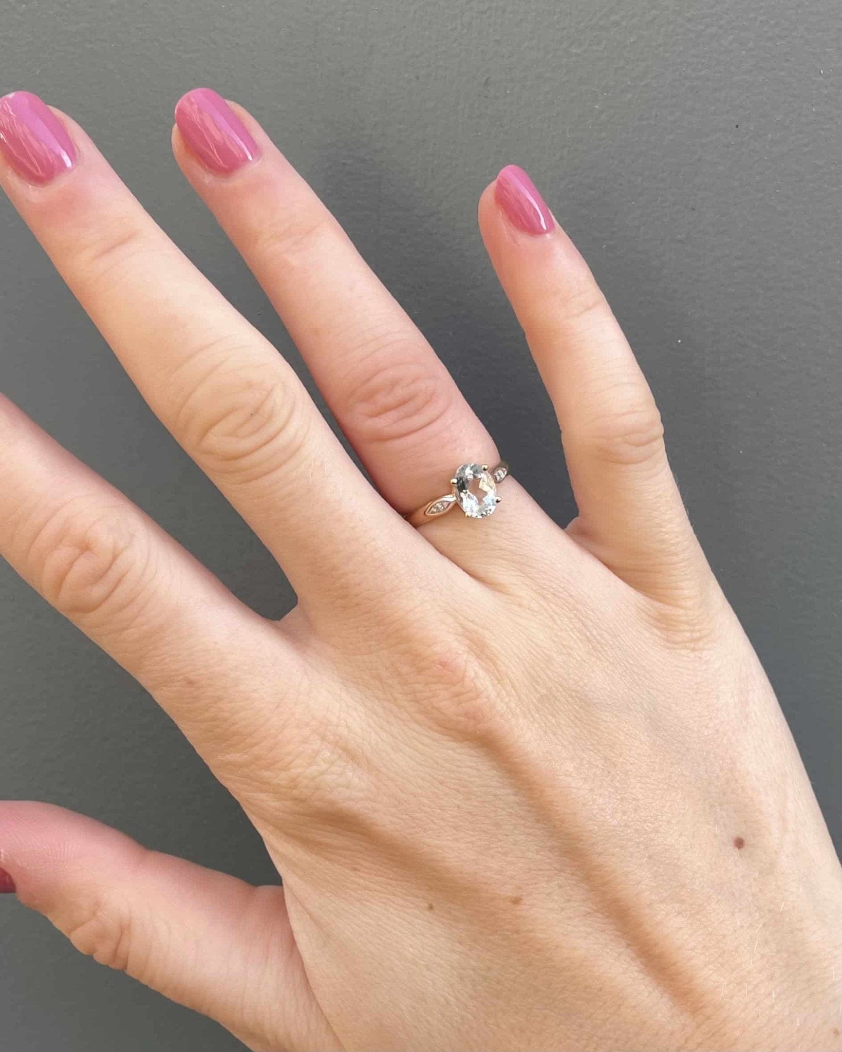 Bague Trilogie Aigue - Marine 1 carat &amp; Diamants "Aurianne" - Elliade Paris