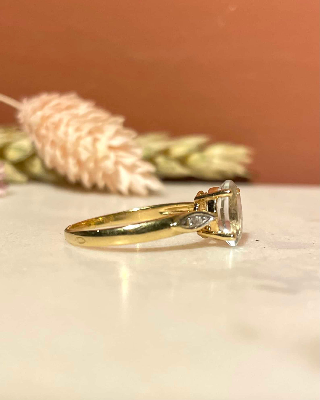 Bague Trilogie Aigue - Marine 1 carat &amp; Diamants &quot;Aurianne&quot; - Elliade Paris