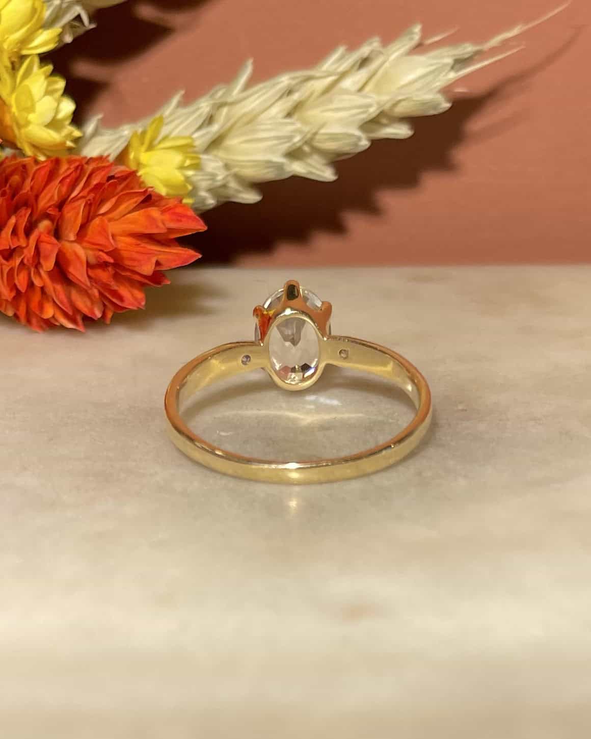 Bague Trilogie Aigue - Marine 1.10 carat et Diamants &quot;Sam&quot; - Elliade Paris