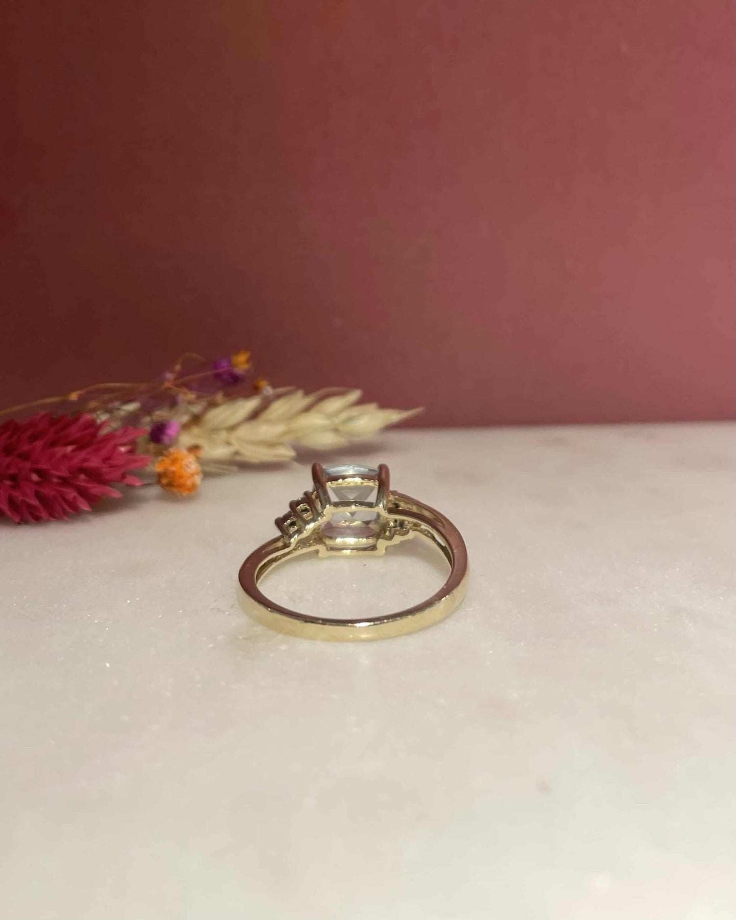Bague Trilogie Aigue - Marine 1.90 carat &amp; Diamants &quot;Klervi&quot; - Elliade Paris