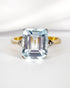 Bague Trilogie Aigue - Marine 5 carats & 6 Diamants "Solange" - Elliade Paris