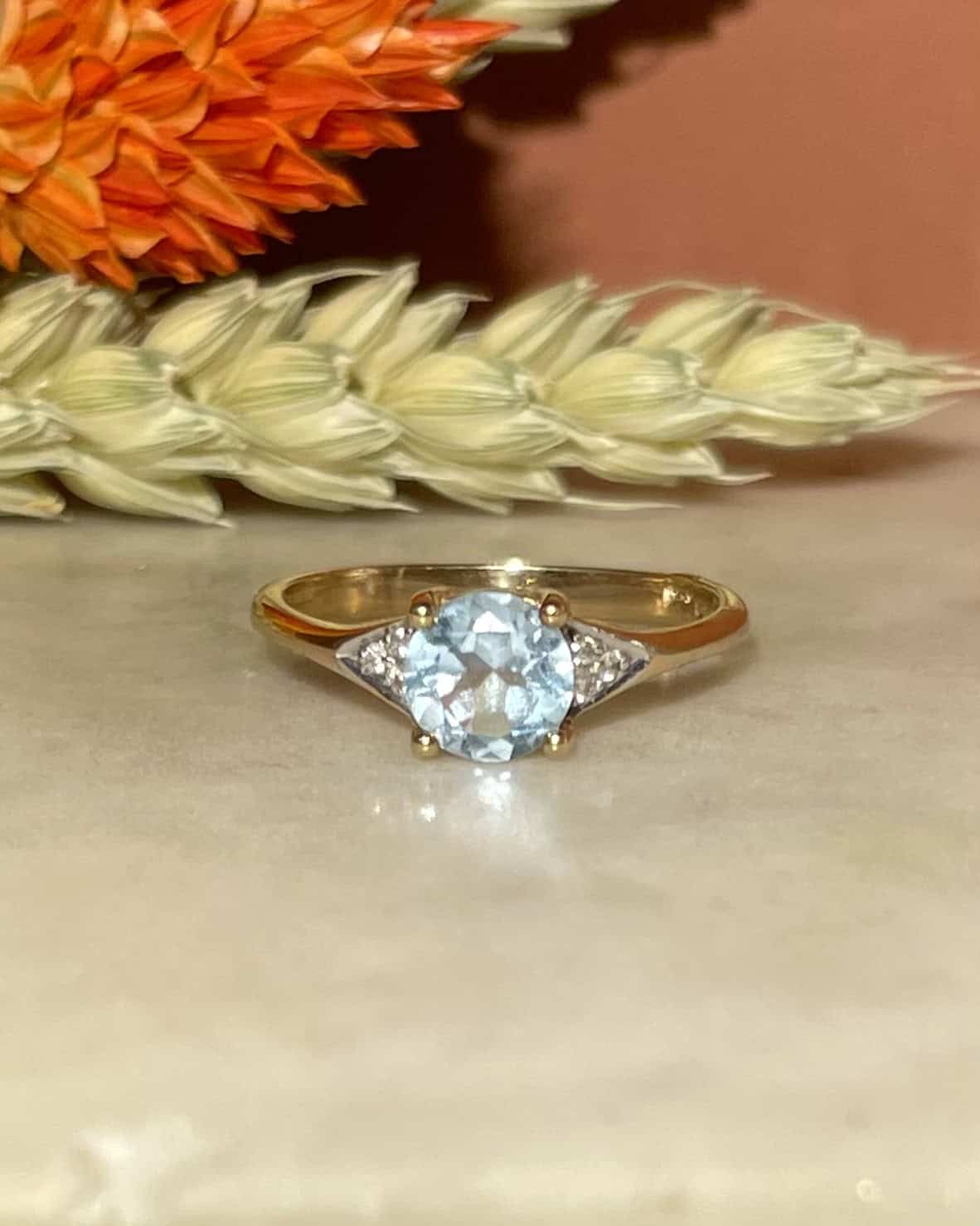 Bague Trilogie topaze &amp; Diamants "Rahem"