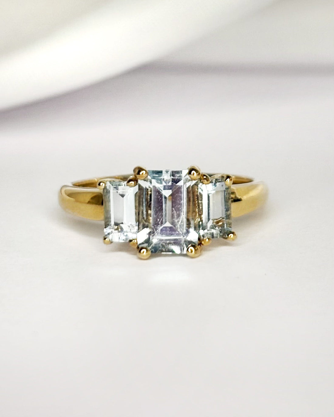 Bague Trilogie Aigues-Marines 1.65 carat "Paloma" - Elliade Paris