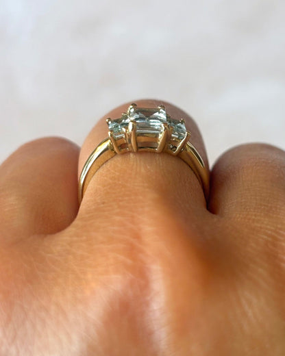 Bague Trilogie Aigues-Marines 1.65 carat "Paloma" - Elliade Paris