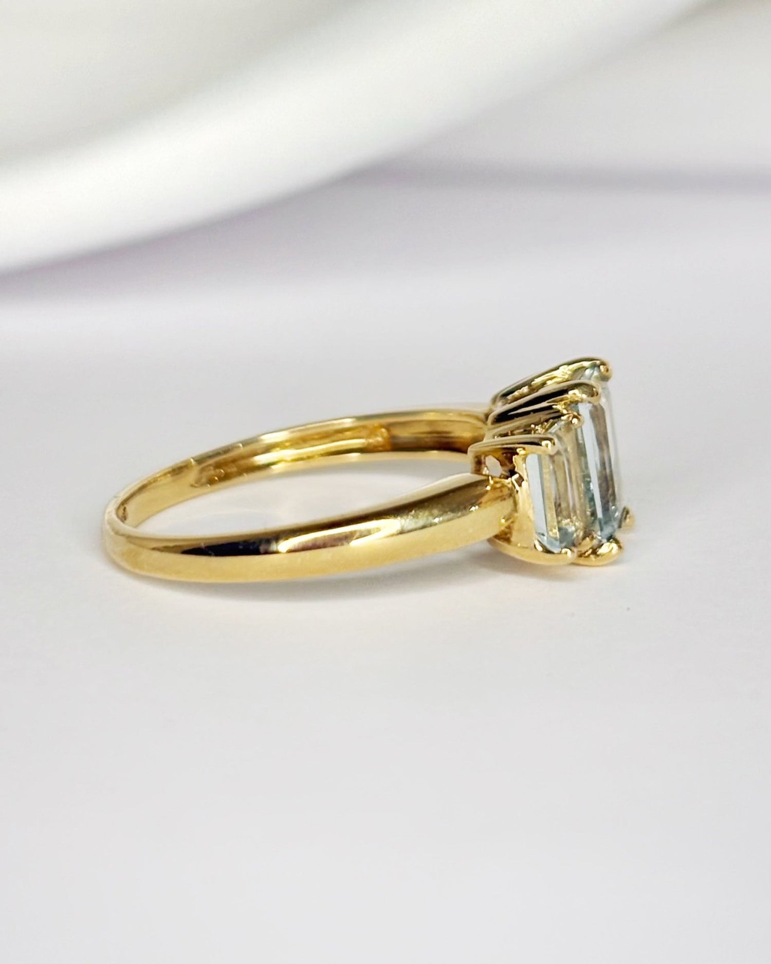 Bague Trilogie Aigues-Marines 1.65 carat "Paloma" - Elliade Paris
