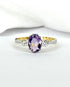 Bague Trilogie Améthyste 0.90 carat & Diamants "Gabriella" - Elliade Paris