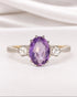 Bague Trilogie Améthyste 0.90 carat & Diamants "Gabriella" - Elliade Paris