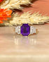Bague Trilogie Améthyste 1.40 carat & 10 Diamants "Hawa" - Elliade Paris