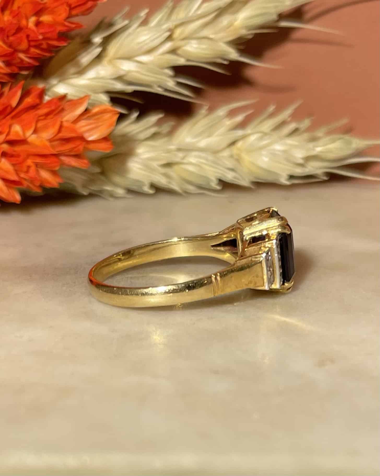 Bague Trilogie Améthyste 1.40 carat &amp; 10 Diamants "Hawa" - Elliade Paris