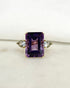 Bague Trilogie Améthyste 14.3 carats & Aigue - Marine 0.62 carat "Lucia" - Elliade Paris