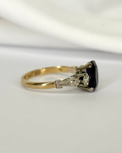 Bague Trilogie Améthyste 1.74 carat &amp; Diamants "Anya" - Elliade Paris