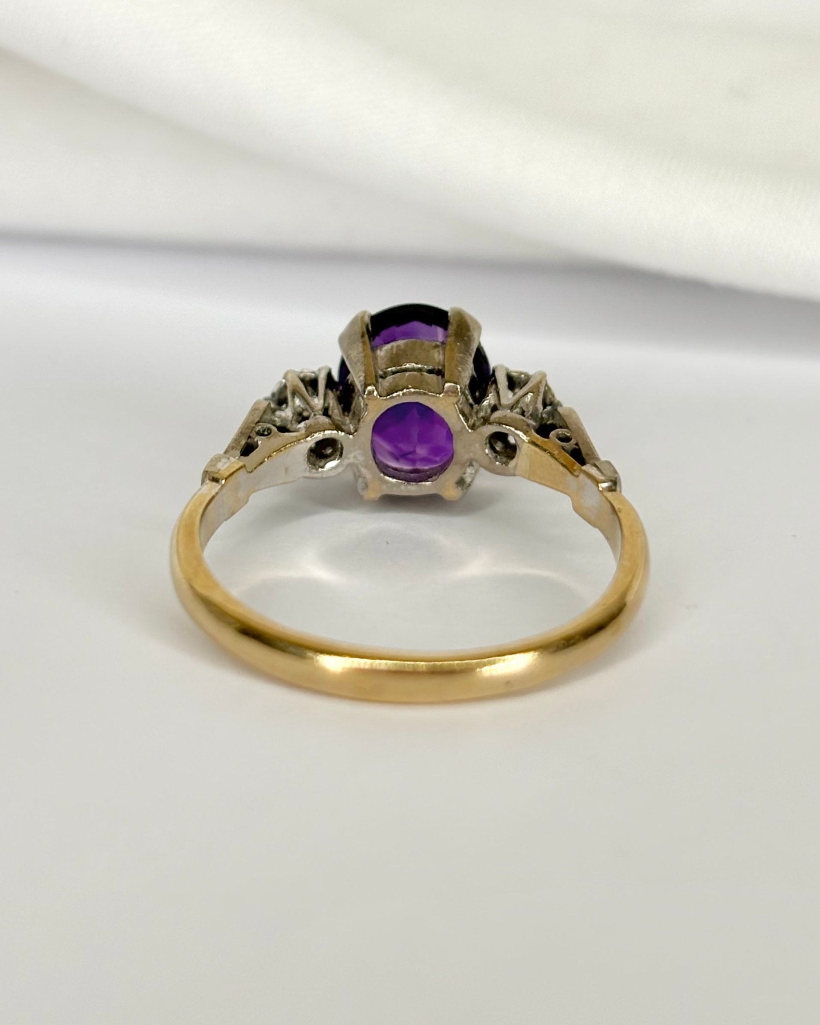 Bague Trilogie Améthyste 1.74 carat &amp; Diamants "Anya" - Elliade Paris