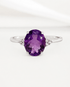 Bague Trilogie Améthyste 2.35 carats & Topazes Blanches "April" - Elliade Paris