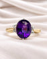 Bague Trilogie Améthyste 2.95 carats, Diamants & Or 4.46 g "Anaïze" - Elliade Paris