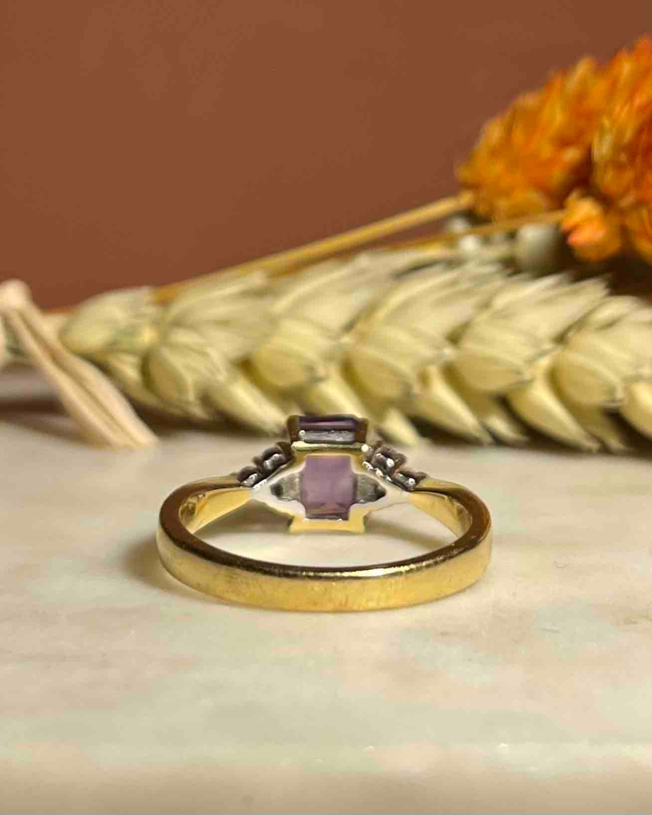 Bague Trilogie Améthyste &amp; Diamants &quot;Ayla&quot; - Elliade Paris