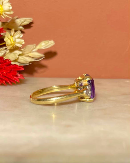 Bague Trilogie Améthyste &amp; Diamants &quot;Lucie&quot; - Elliade Paris