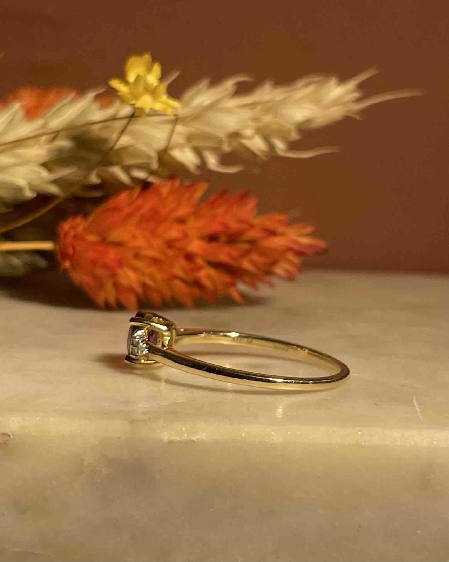 Bague Trilogie Améthyste &amp; Diamants "Romane" - Elliade Paris