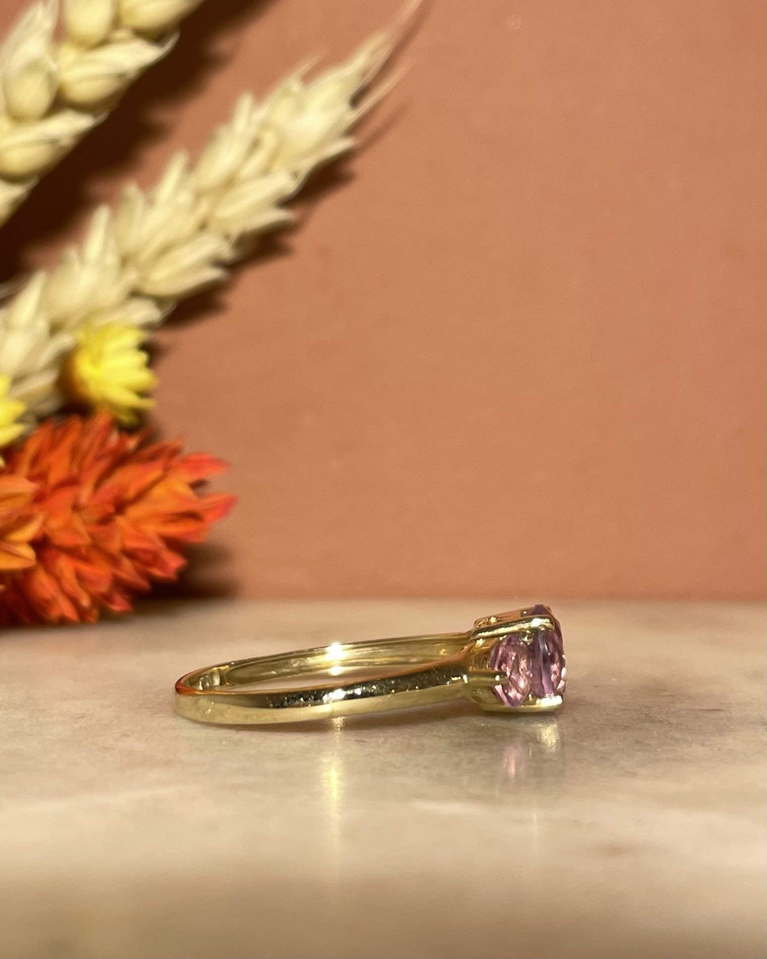 Bague Trilogie Améthystes 1.10 carat &quot;Leyna&quot;