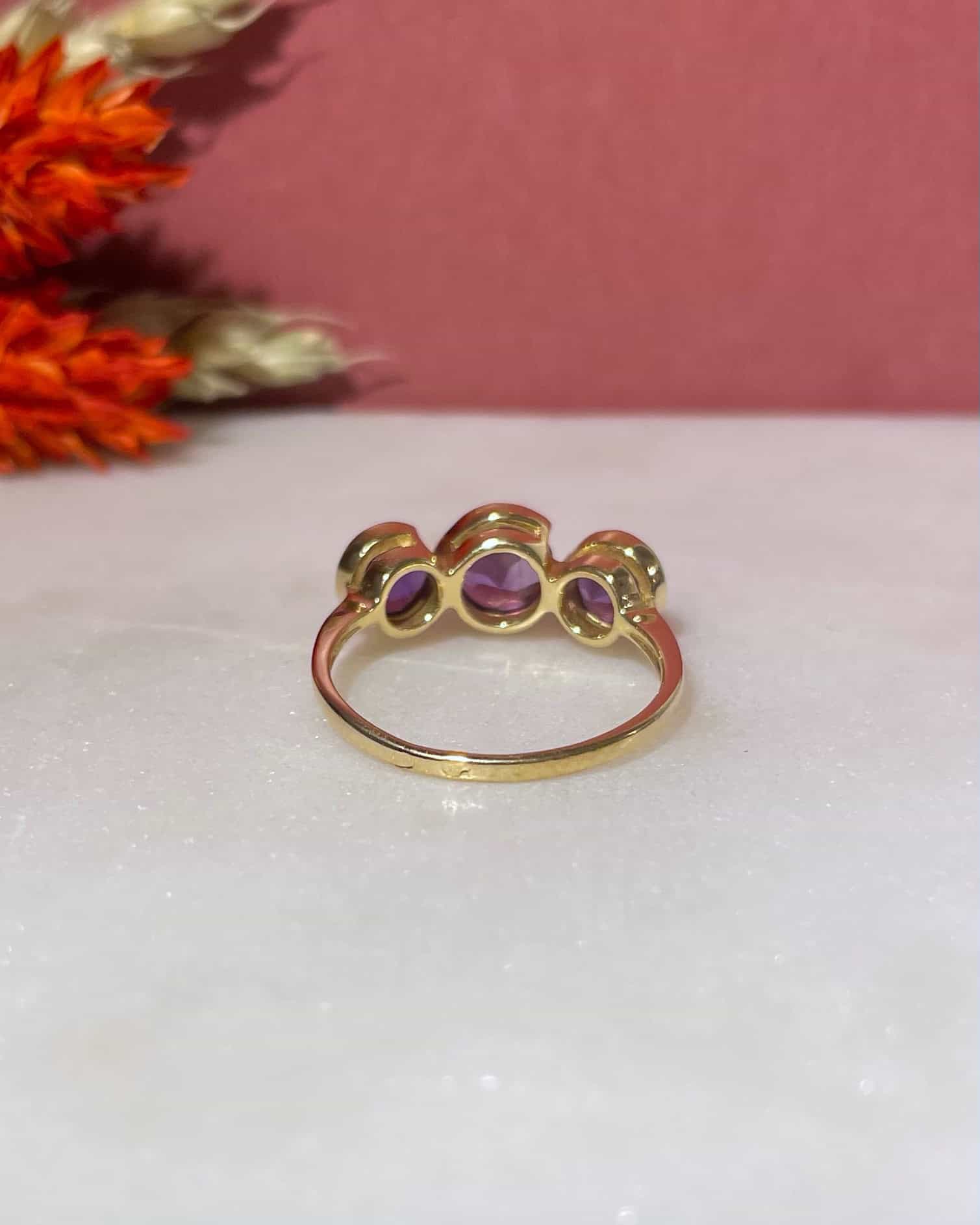 Bague Trilogie Améthystes 1.20 carat "Emnaa" - Elliade Paris