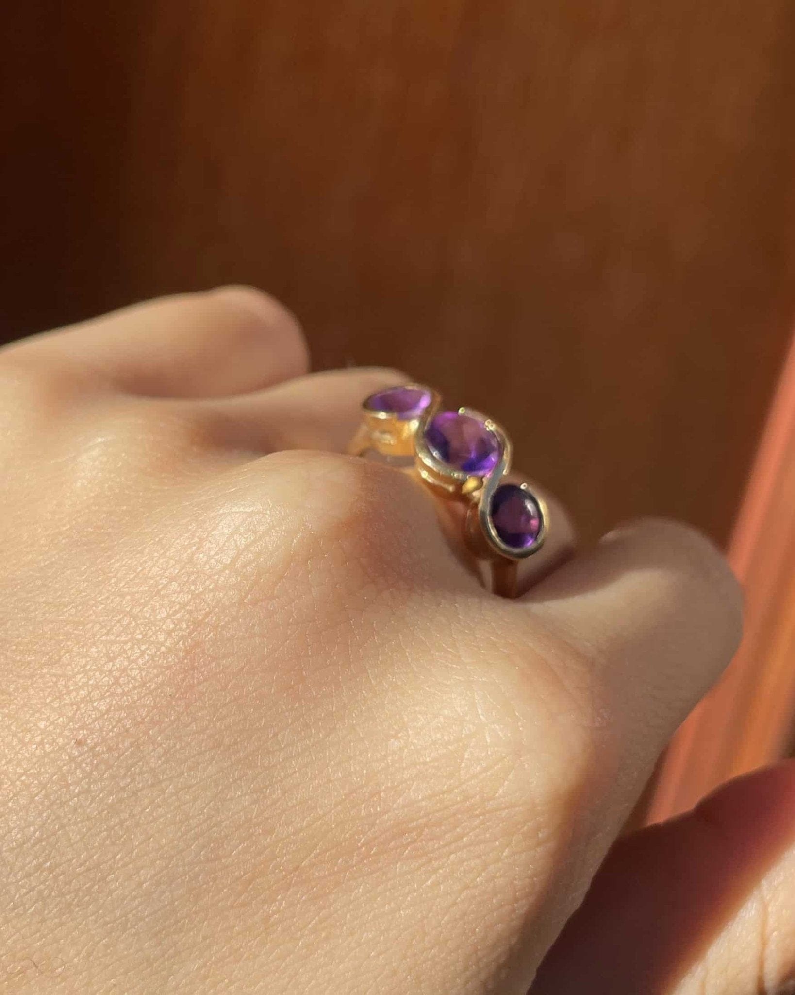 Bague Trilogie Améthystes 1.20 carat "Emnaa" - Elliade Paris