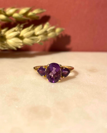 Bague Trilogie Améthystes 1.50 carat &quot;Violette&quot; - Elliade Paris