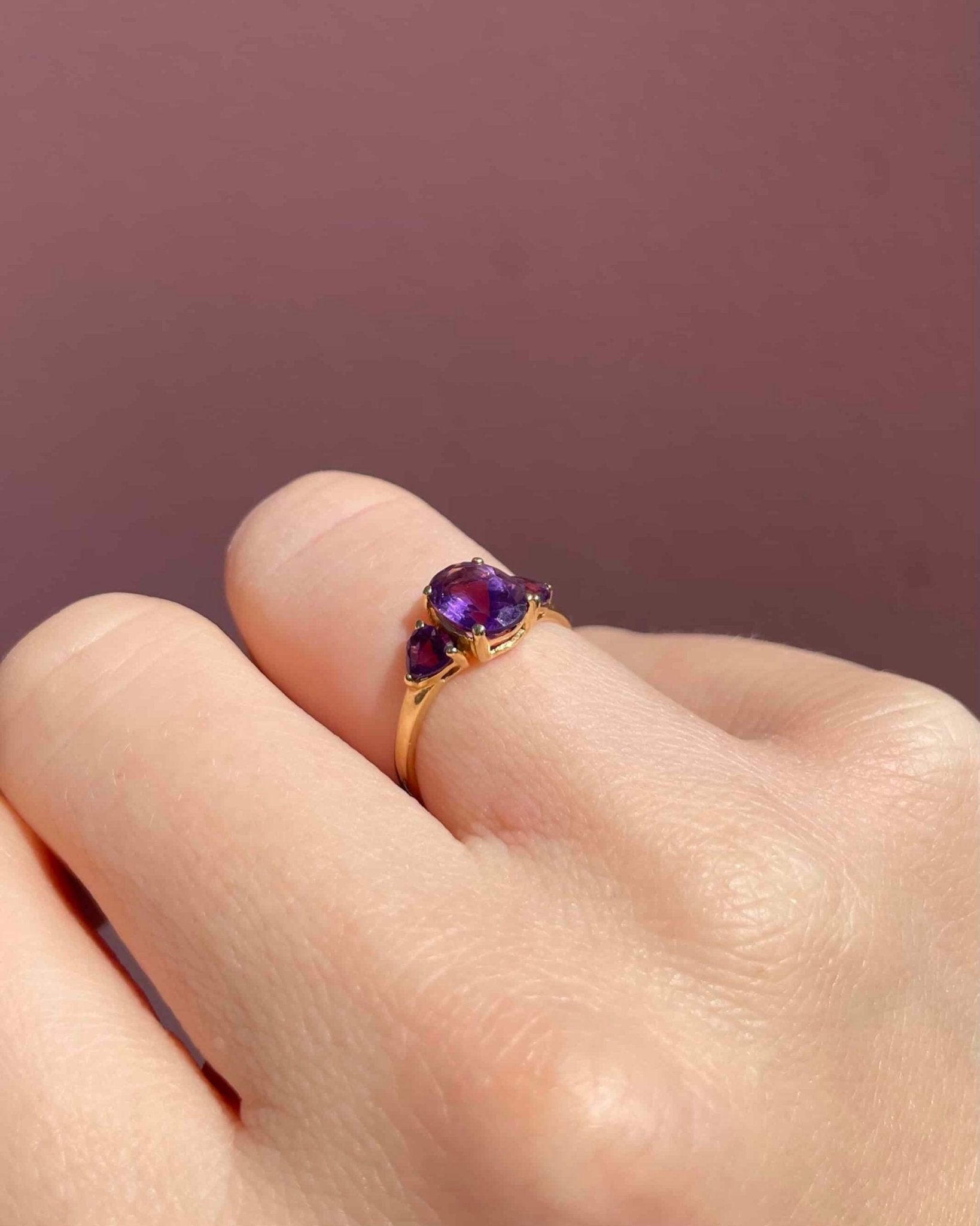Bague Trilogie Améthystes 1.50 carat &quot;Violette&quot; - Elliade Paris
