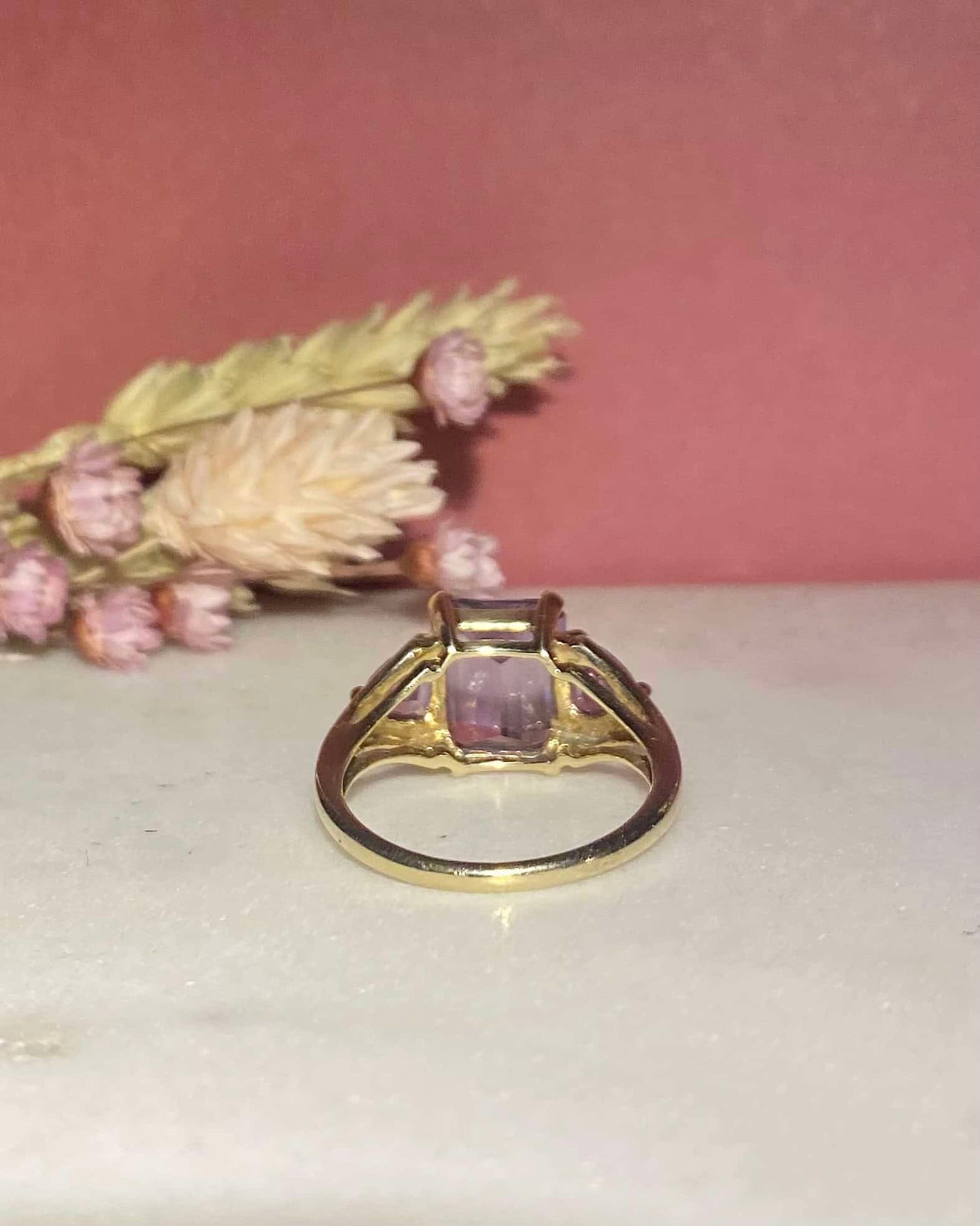 Bague Trilogie Améthystes 2.20 Carats &quot;Paula&quot; - Elliade Paris